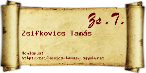 Zsifkovics Tamás névjegykártya